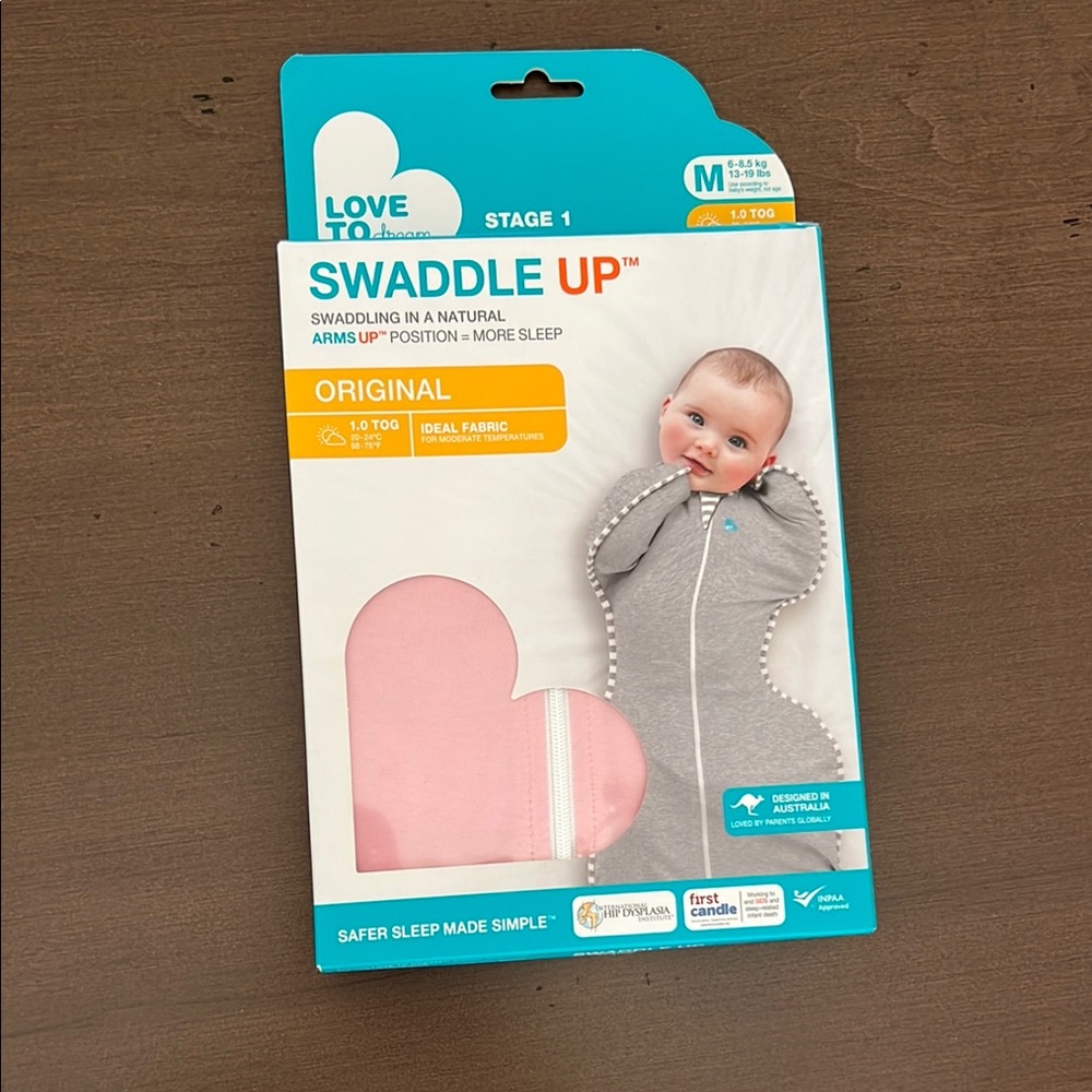 Love to Dream Swaddle Up in Gray and Pink